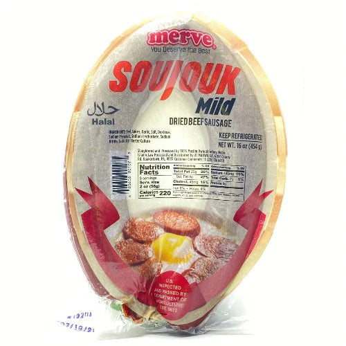 Merve Beef Soujouk Mild 1LB (Halal)